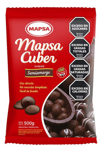 Chocolate Mapsa Cuber Baño Repostería - Moldeo Sintacc 500gr