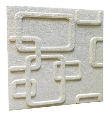 Lamina 3d Panel Pvc Rectángulos Casual Blanco 70x70