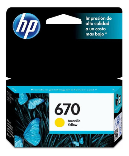 Cartucho De Tinta Hp 670 300 Páginas Amarillo