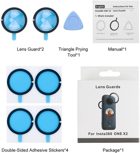 Puluz Protector De Lente Dual Para Insta360 One X2 Pc Funda