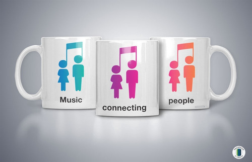 Taza Music Connecting People. Mug Design. Apta Microondas