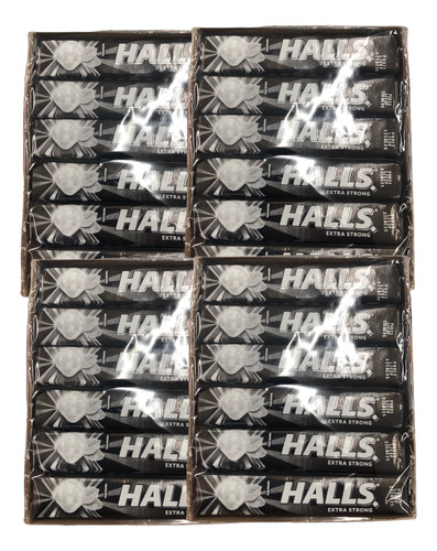 Pastillas Negras Extra Strong 48pz 9 Caramelos C/u Halls 