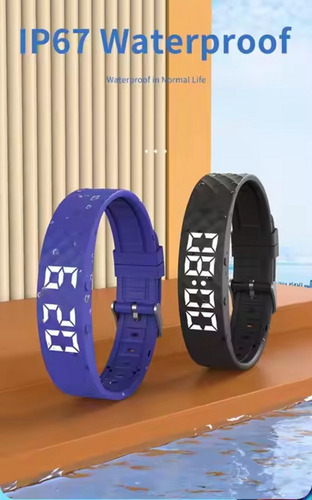 Reloj Alarma Vibratoria Silicona Negro