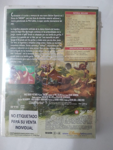 Imagen 2 de 2 de Tarzan Disney Dvd Edicion De 2 Discos