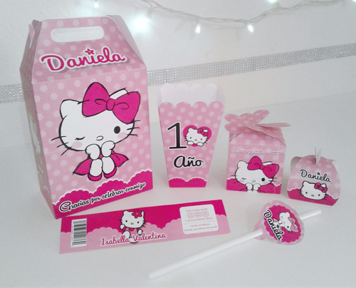 Paq Mesa De Dulces Personalizada Hello Kitty Cajas Dulceras