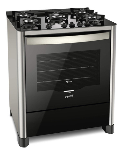 Fogão  de chão Fischer Gran Cheff  26989 a gás/elétrico 5 queimadores  silver 127V/220V porta com visor 110L