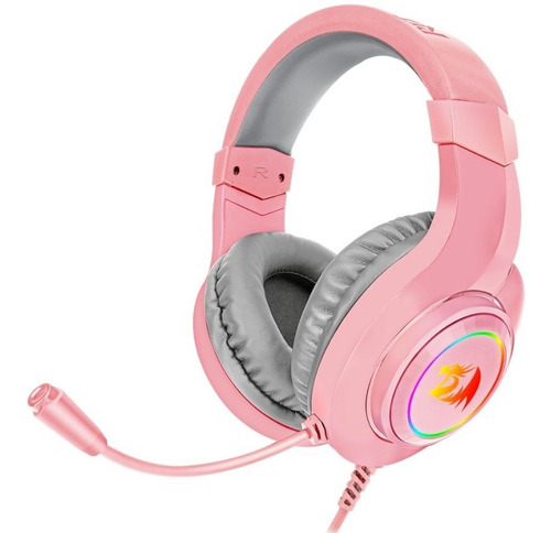 Auricular Gamer Multiplataforma Redragon Hylas Rosado Rgb