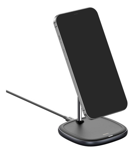 Carregador sem fio Swan 15w Pedestal para iPhone Série 12, cor cinza escuro