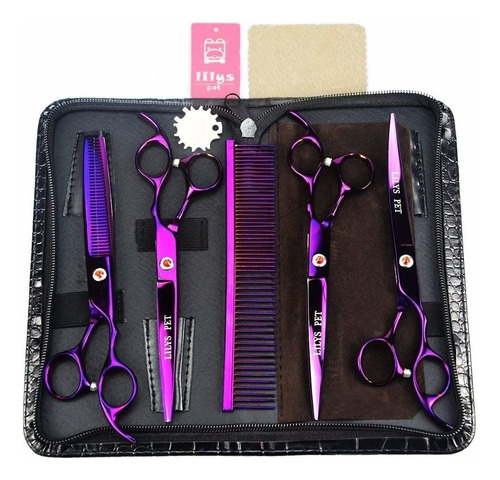 Set Tijeras Estética Canina Uso Profesional P/ Estilista