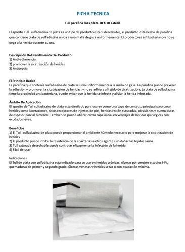 Imagen 2 de 4 de Pack 5 Unidades, Apósito Tull De Plata 10 X 10,escaras,fda