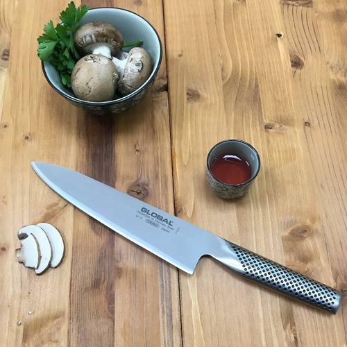 Set Cuchillo Global G2 Acero Inox + Piedra De Afilar Global