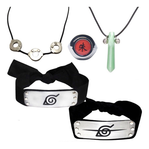Imagen 1 de 10 de Naruto Cosplay Anillo Itachi + 2 Bandas + 2 Collares Disfraz