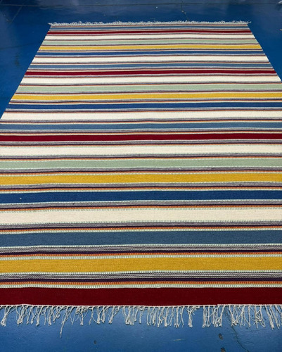 Tapete Artesanal Kelim Stripe Listrado 3.45 X 2.5m Ref79062