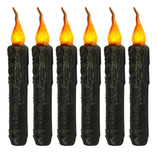 Batería P Taper Primitive Candles, 6 Unidades, Cera Auténtic