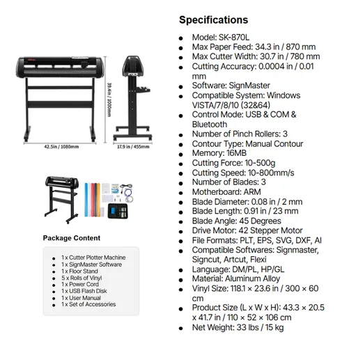 Máquina Cortadora De Vinilo 34 PuLG Plotter De Corte