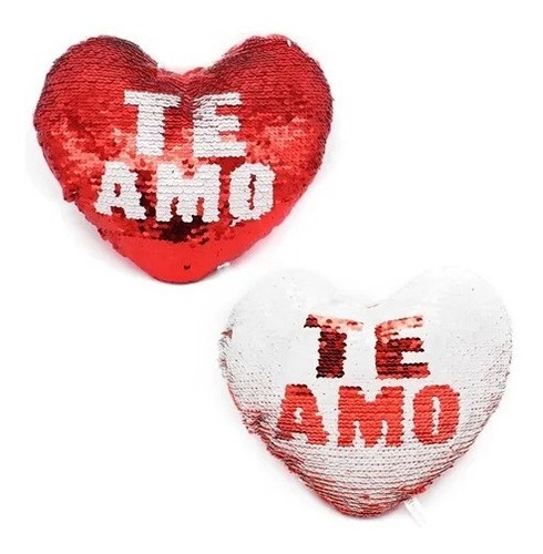 Cojín De Lentejuelas Reversible Amor Amistad Te Amo