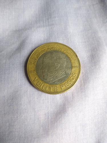Moneda 20 Pesos Redonda Jose María Morelos
