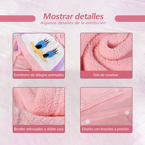 Toallas De Baño Infantil Con Capucha De Dibujos Animados Violeta