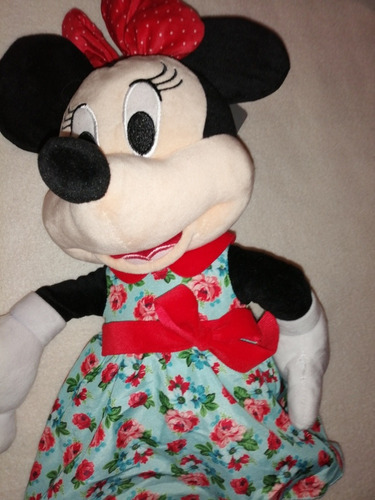 Peluche Original Disney Minnie Mouse Vestido Primavera 46 Cm