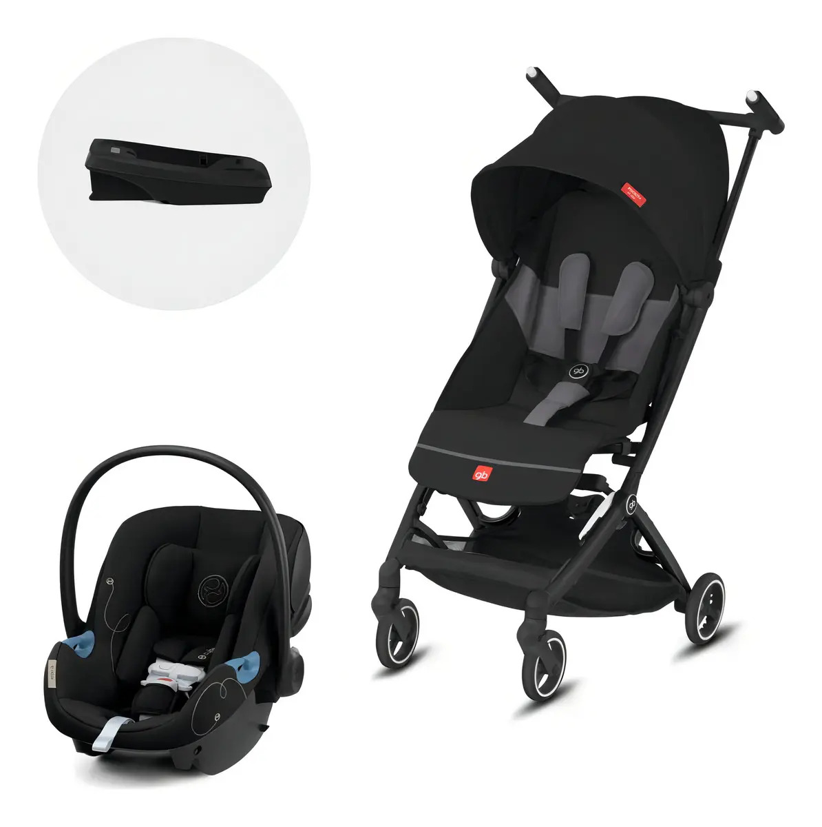 Coche Travel System Pockit Ac + Aton G + Base G Negro