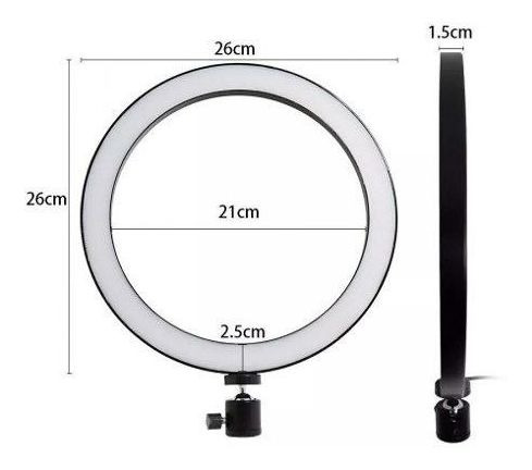 Ring Light Iluminador Led Celular 26 Cm Tripé Live Foto Pro