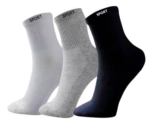 12 Pares Meias Masculina Cano Alto Grossa Algodão Oferta