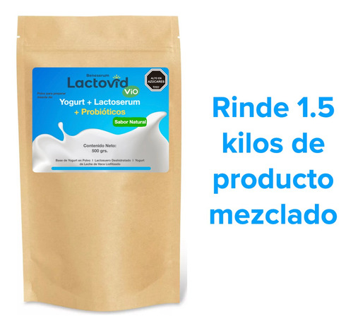 Lactovid Vio Yogurt + Lactoserum + Probióticos 500g Natural