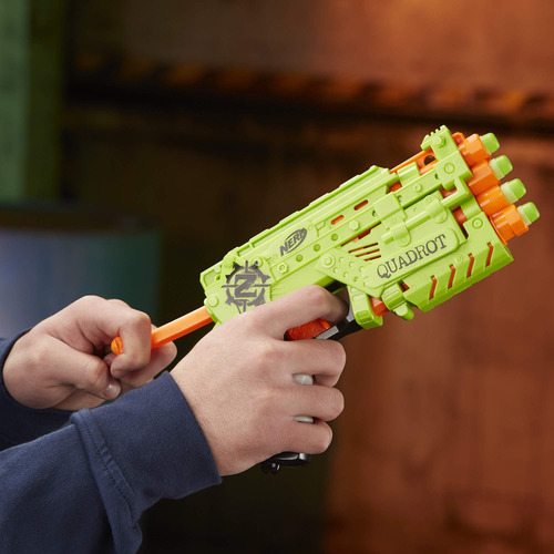 Toy Nerf Zombie Strike Quadrot Blaster Con 4 Dardos De Más D