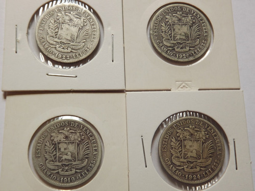 Monedas De Plata. Dos (2) Bs Bolívares. Años 1900 A 1965