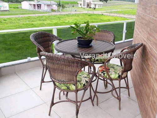 Conjunto De Mesa Para Jardim/área Externa Com 4 Cadeiras