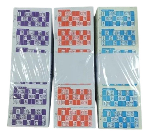 3x Pack De 1008 Cartones De Bingo Troquelados Serie Completa