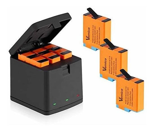 Vemico Hero 8 Battery Charger Kit 3x1500mah Hero 8/7/6/5 Bl