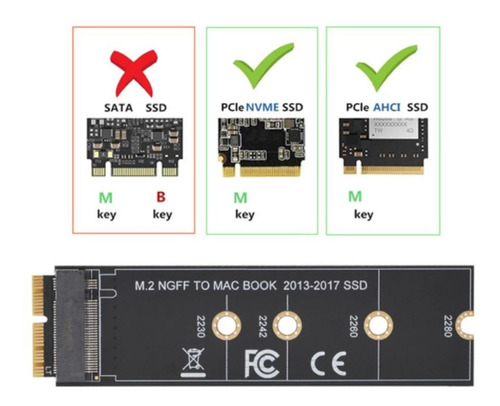 Adaptador Macbook Air Pro Del 2013 Al 2017 Ssd M.2 Nvme