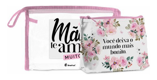 Kit 2 Necessaire - Mae Te Amo Muito - Brasfoot