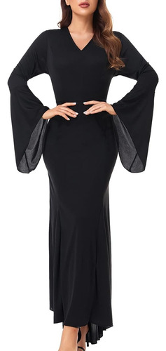 T.box Vestido De Morticia Addams Para Mujer Disfraces De Hal