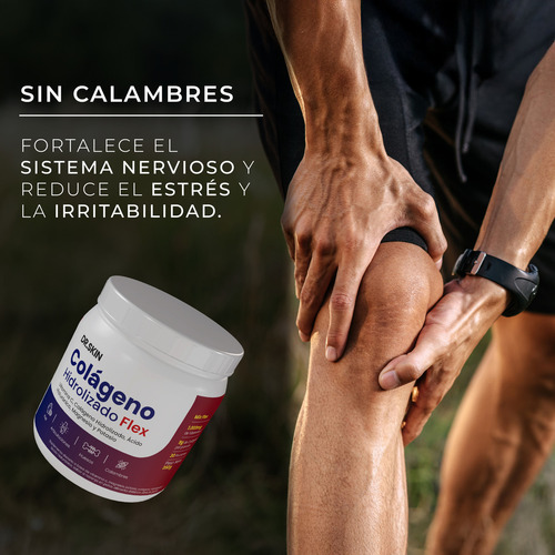 Colágeno Hidrolizado Flex Dr Skin 360g 30 Porciones Cuidá Tus Articulaciones, Fortalecé Tus Huesos Y Prevení Calambres! Magnesio Potasio Vitamina C Ácido Hialurónico Suplemento Articular