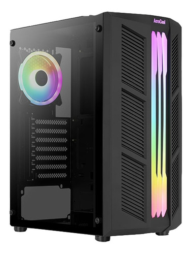 Imagen 5 de 7 de Gabinete Gamer Aerocool Prime Black V2 Argb Cristal Templado