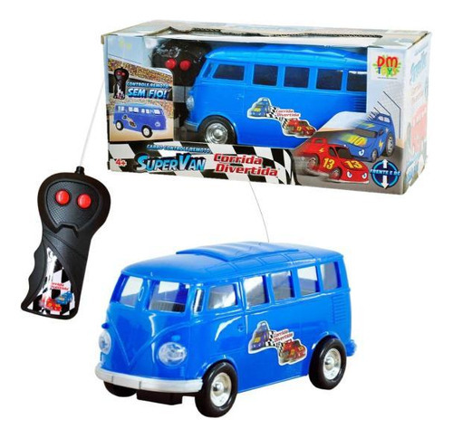 Carrinho De Controle Remoto Super Van Dm Toys Cor Azul