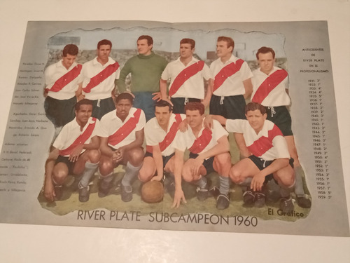 . River Plate Subcampeon 1960 (lamina El Grafico 1960)