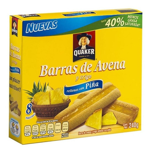 Barra De Avena Y Trigo Piña Quaker 240 G