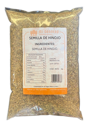 Hinojo Semilla 25 Kilos Bulto Mayoreo 