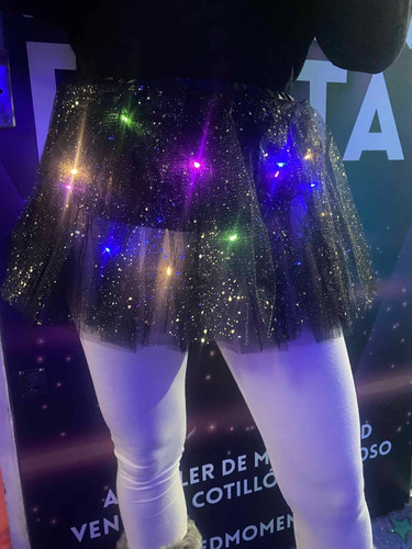 Pollera Tutu Luminosa Led Cotillon Princesa Disfraz Colores