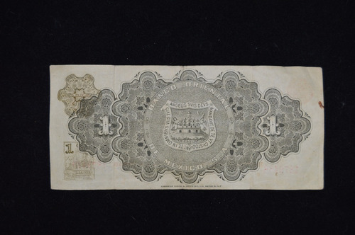 Billete El Banco Oriental De Mexico $1 1914 Puebla (Usado)