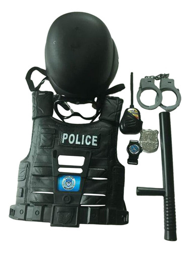 Aplicable A 9 Uds. Disfraz De Policía Para Niños, Uniforme