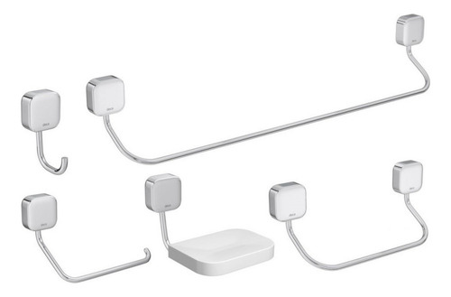 Acessórios Para Banheiro Deca Pix Cromado Kit Com 5 Peças De