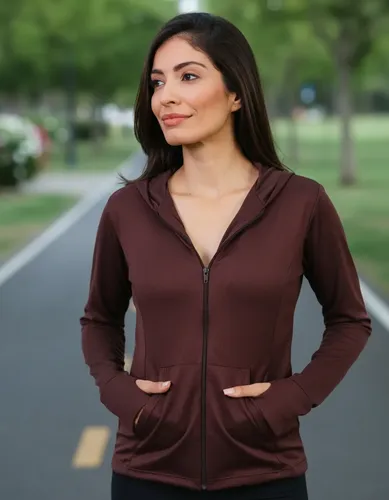 Jaqueta Dry Fitness Feminina Roupa Academia Bolso Capuz Leve
