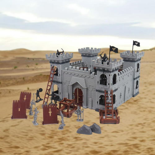 Set De Maquetas Castle Battle Con Figuras De Caballos, Decor