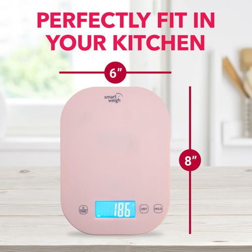 Báscula De Cocina Smart Weigh Rosa Digital Gramos Y Onzas Color 0 Mg