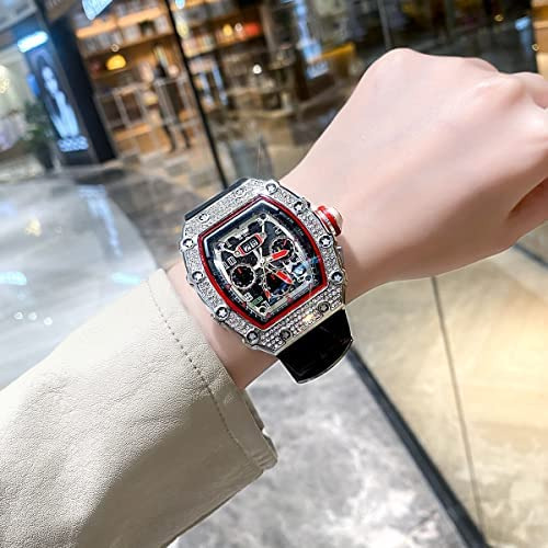 Gosasa Hombres Único Punk Bling Iced Out Dress Relojes Tonne