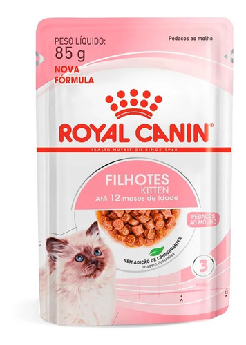 Alimento Úmido Royal Canin Gato Kitten Filhote Sachê 85g